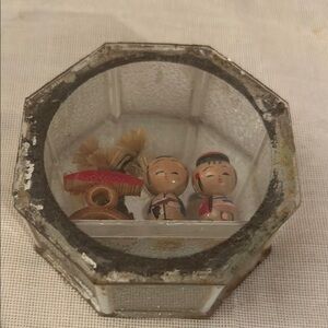 Vintage Octagonal Trinket Box with Figurines